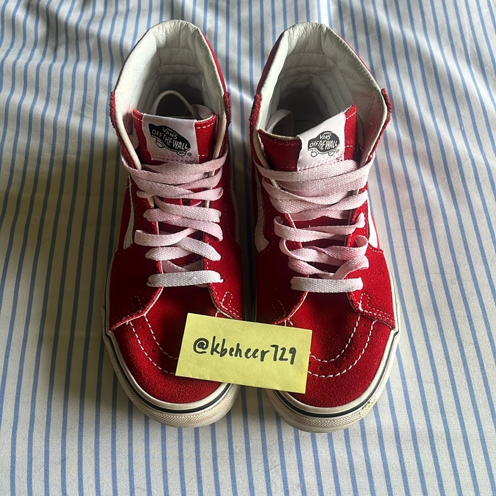 Vans Red Sk-8 Hi, i think i wore them a total of 3 times
